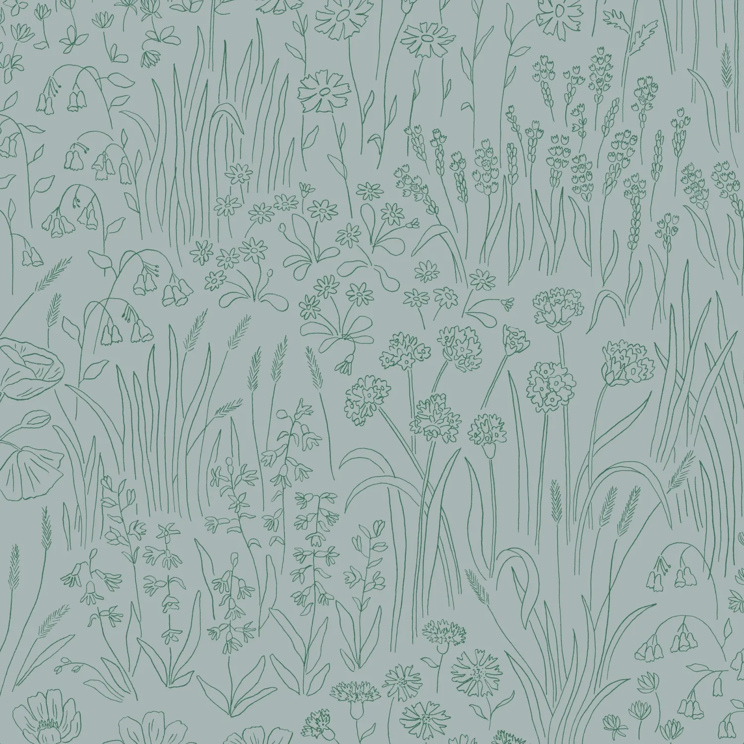 Schoolhouse Alpine Garden Wallpaper - Tonal Clearance
