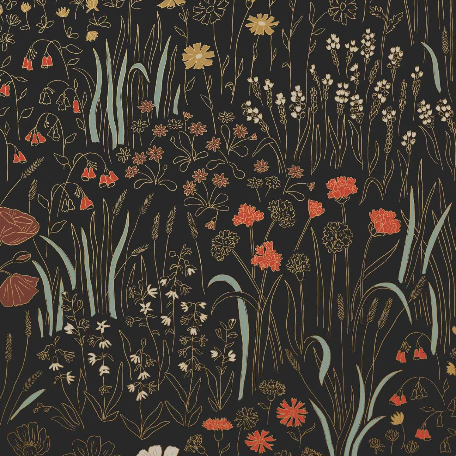 Schoolhouse Alpine Garden Wallpaper - Multi Online