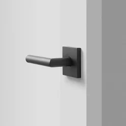 Schoolhouse Berlin Door Set with Otto Lever - Flat Black Hot