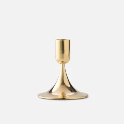 Schoolhouse Brass Trumpet Candle Holder Fashion