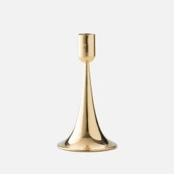 Schoolhouse Brass Trumpet Candle Holder Fashion