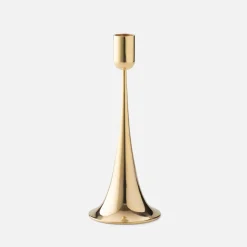 Schoolhouse Brass Trumpet Candle Holder Fashion