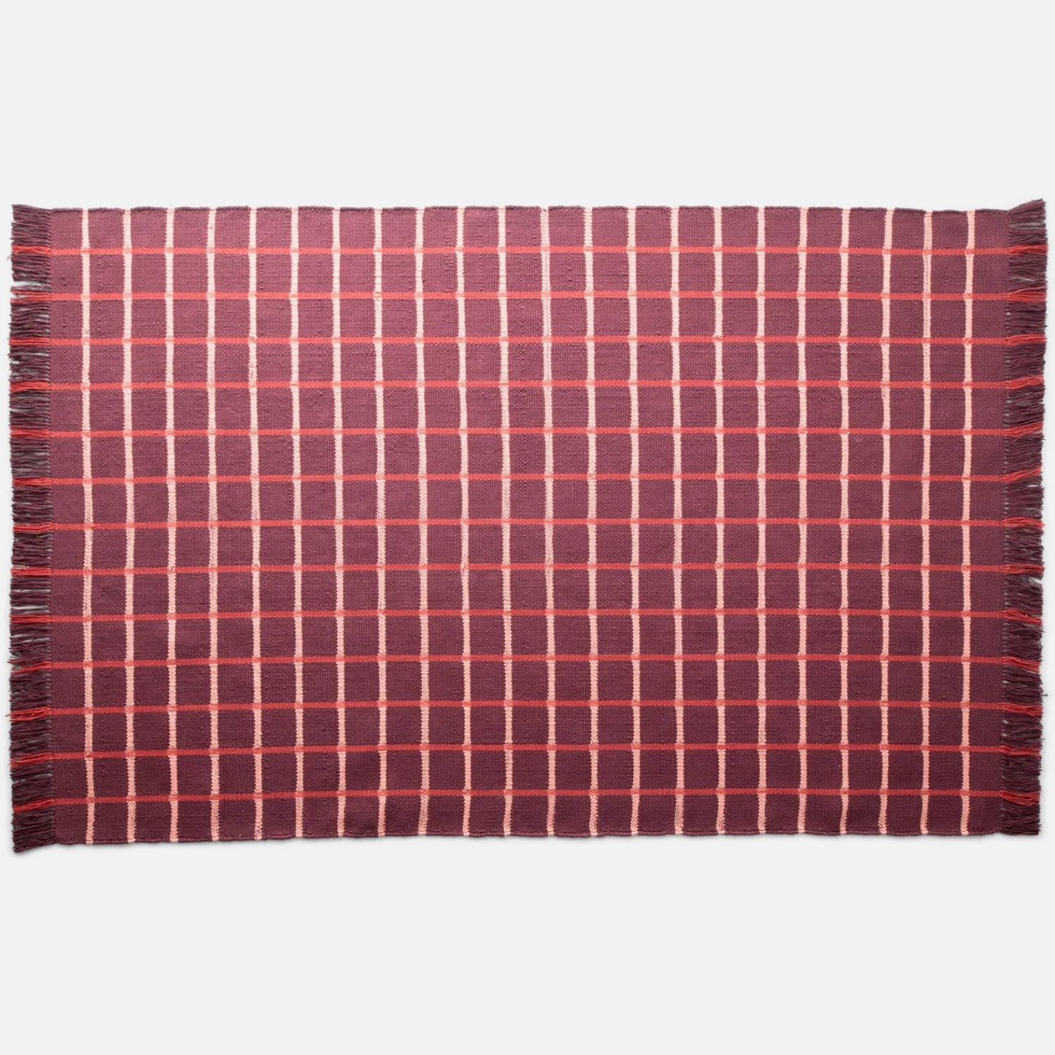 Schoolhouse Cotton Grid Flatweave Rug New