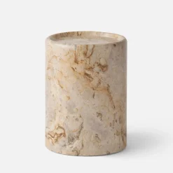 Schoolhouse Cylinder Stone Side Table Beige Clearance