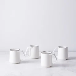 Schoolhouse Dansk Kant Porcelain Mugs, Set of 4 New