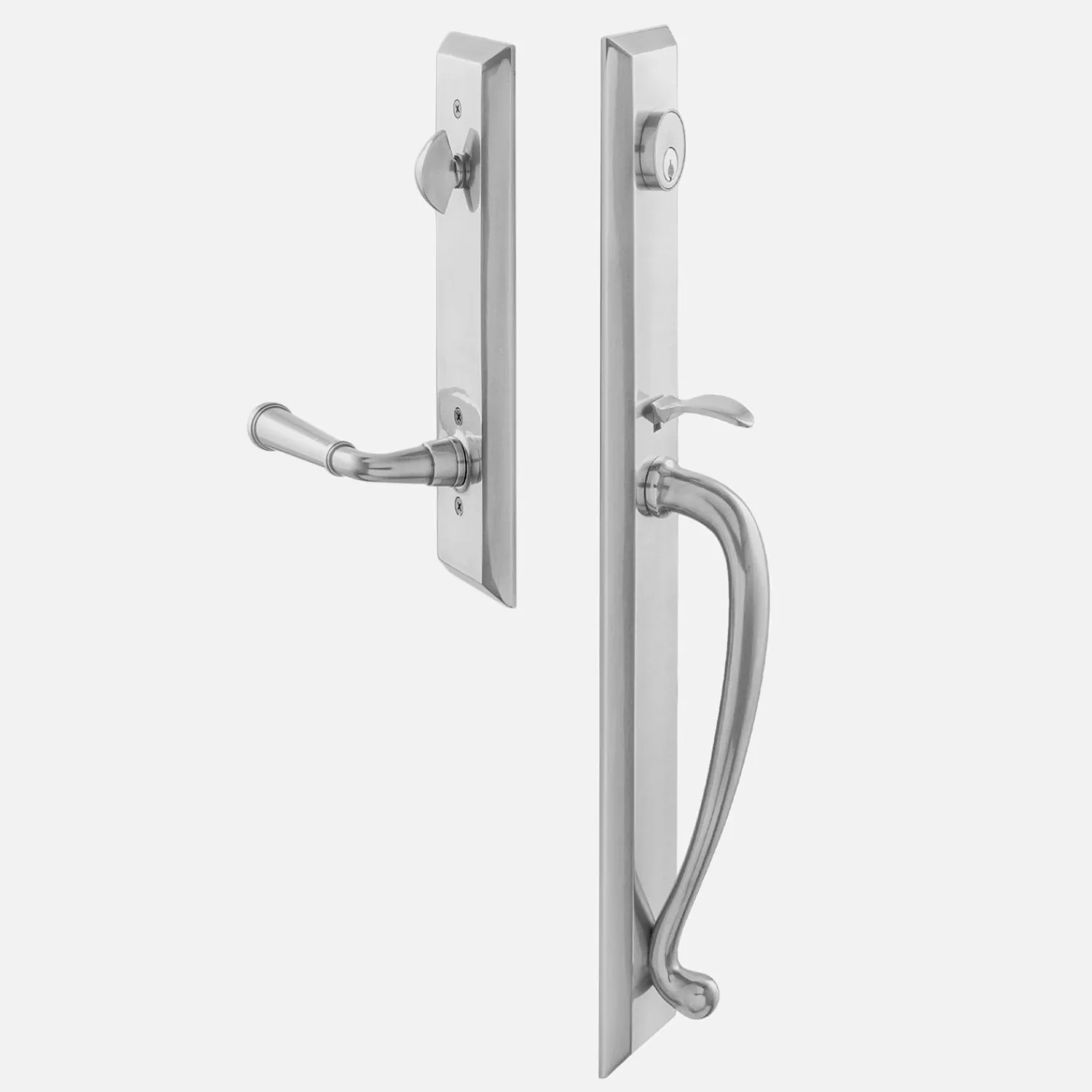 Schoolhouse Freeport Entrance Handleset with Abbott Lever - Satin Nickel Hot