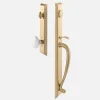 Schoolhouse Freeport Entrance Handleset with Porcelain Knob - Antique Brass Best