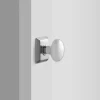 Schoolhouse Freeport Small Backplate Doorset with Porcelain Knob - Satin Nickel New