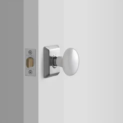 Schoolhouse Freeport Small Backplate Doorset with Porcelain Knob Hot