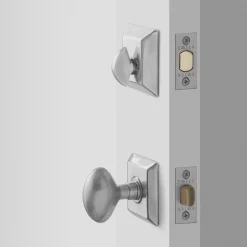 Schoolhouse Freeport Small Door Set with Egg Knob + Deadbolt - Satin Nickel Outlet