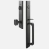 Schoolhouse Lausanne Entrance Handleset with Cylinder Knob - Flat Black Best
