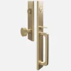 Schoolhouse Lausanne Entrance Handleset with Cylinder Knob - Satin Brass Outlet