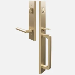 Schoolhouse Lausanne Entrance Handleset with Otto Lever - Satin Brass Fashion