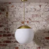 Schoolhouse Luna Rod Pendant with 16" Opal Shade Clearance