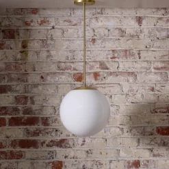 Schoolhouse Luna Rod Pendant with 12" Opal Shade Best