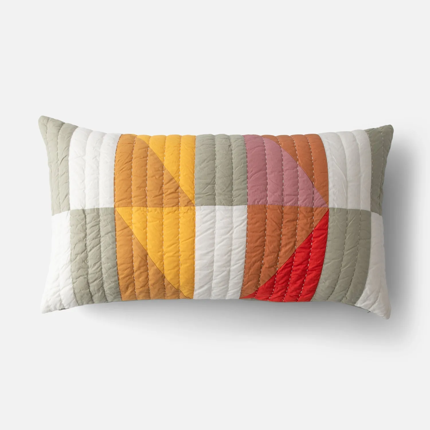Schoolhouse Modern Rooftops Pieced Cotton Sham Outlet