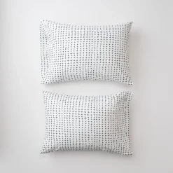 Schoolhouse Navy Imperfect Plus Percale Pillow Case, Set of 2 Outlet