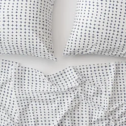 Schoolhouse Navy Imperfect Plus Percale Sheet Set Discount