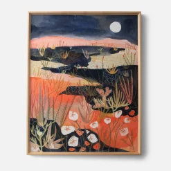 Schoolhouse Night Vista Framed Print by Melissa Lakey Best