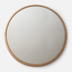 Schoolhouse Oak Chamfered Mirror - Round Discount