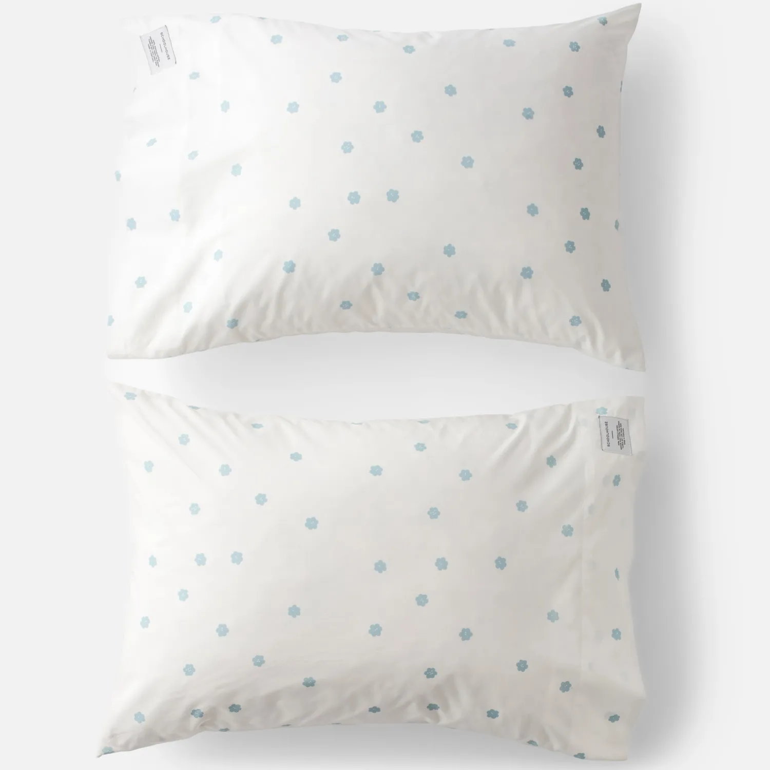 Schoolhouse Paper Flower Percale Pillow Case, Set of 2 Paper Flower Sheet - Blue New