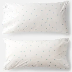 Schoolhouse Paper Flower Percale Pillow Case, Set of 2 Paper Flower Sheet - Blue New