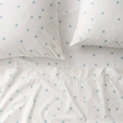 Schoolhouse Paper Flower Percale Sheet Set Paper Flower Sheet - Blue Clearance
