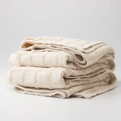 Schoolhouse Popcorn Grid Coverlet Natural Discount