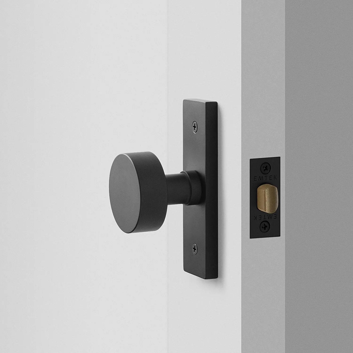 Schoolhouse Rome Small Door Set with Cylinder Knob - Flat Black Outlet