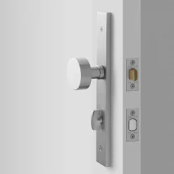 Schoolhouse Rome Tall Door Set with Cylinder Knob - Satin Nickel Outlet