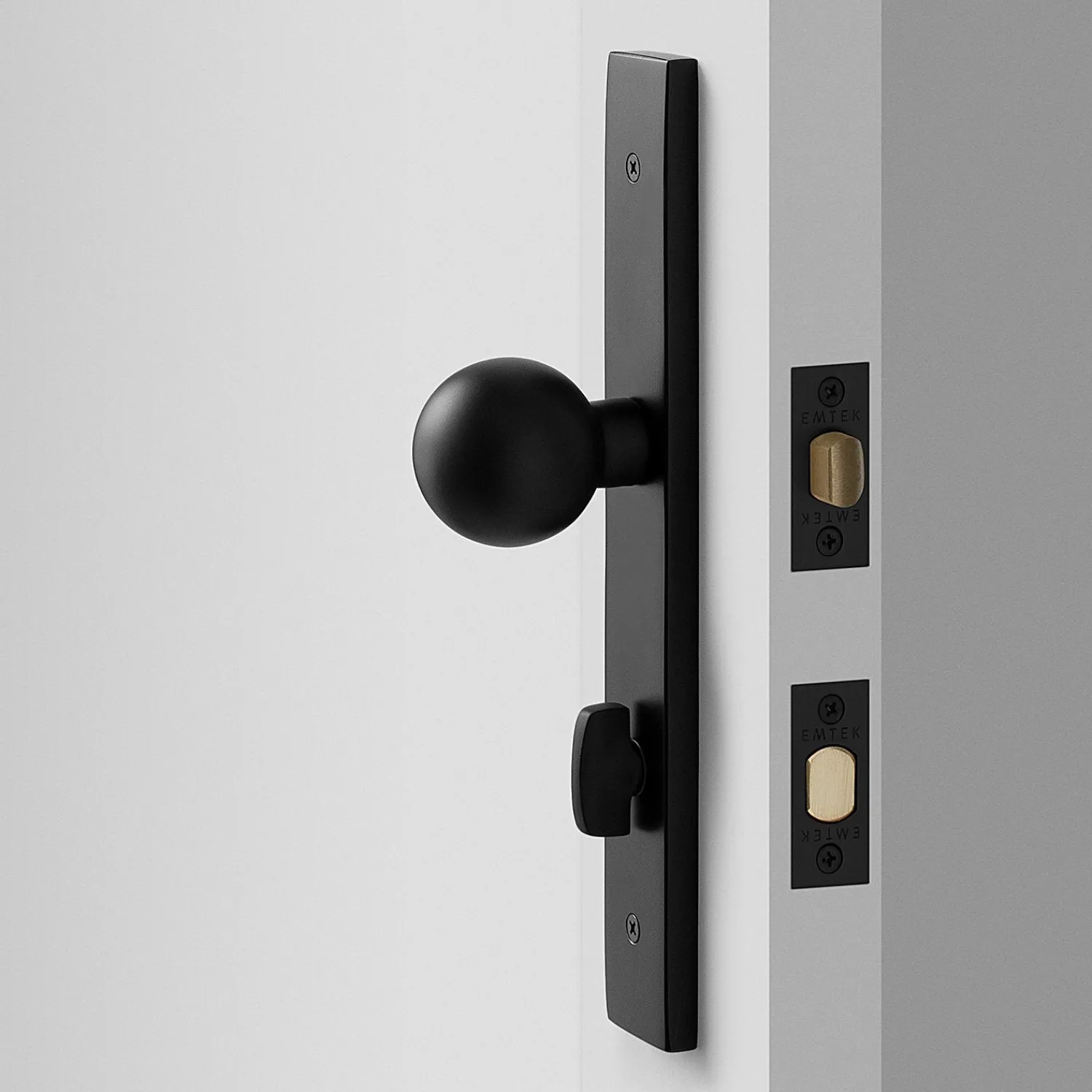 Schoolhouse Rome Tall Door Set with Globe Knob - Flat Black New