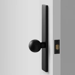 Schoolhouse Rome Tall Door Set with Globe Knob - Flat Black New