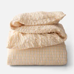 Schoolhouse Seersucker Check Duvet Cover Seersucker-Yellow Outlet