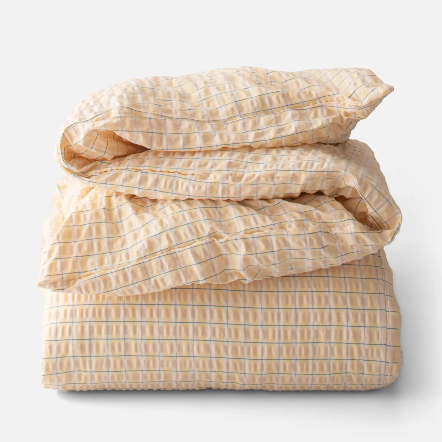 Schoolhouse Seersucker Check Duvet Cover Seersucker-Yellow Outlet
