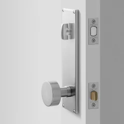 Schoolhouse Tate Door Set with Cylinder Knob - Satin Nickel Best