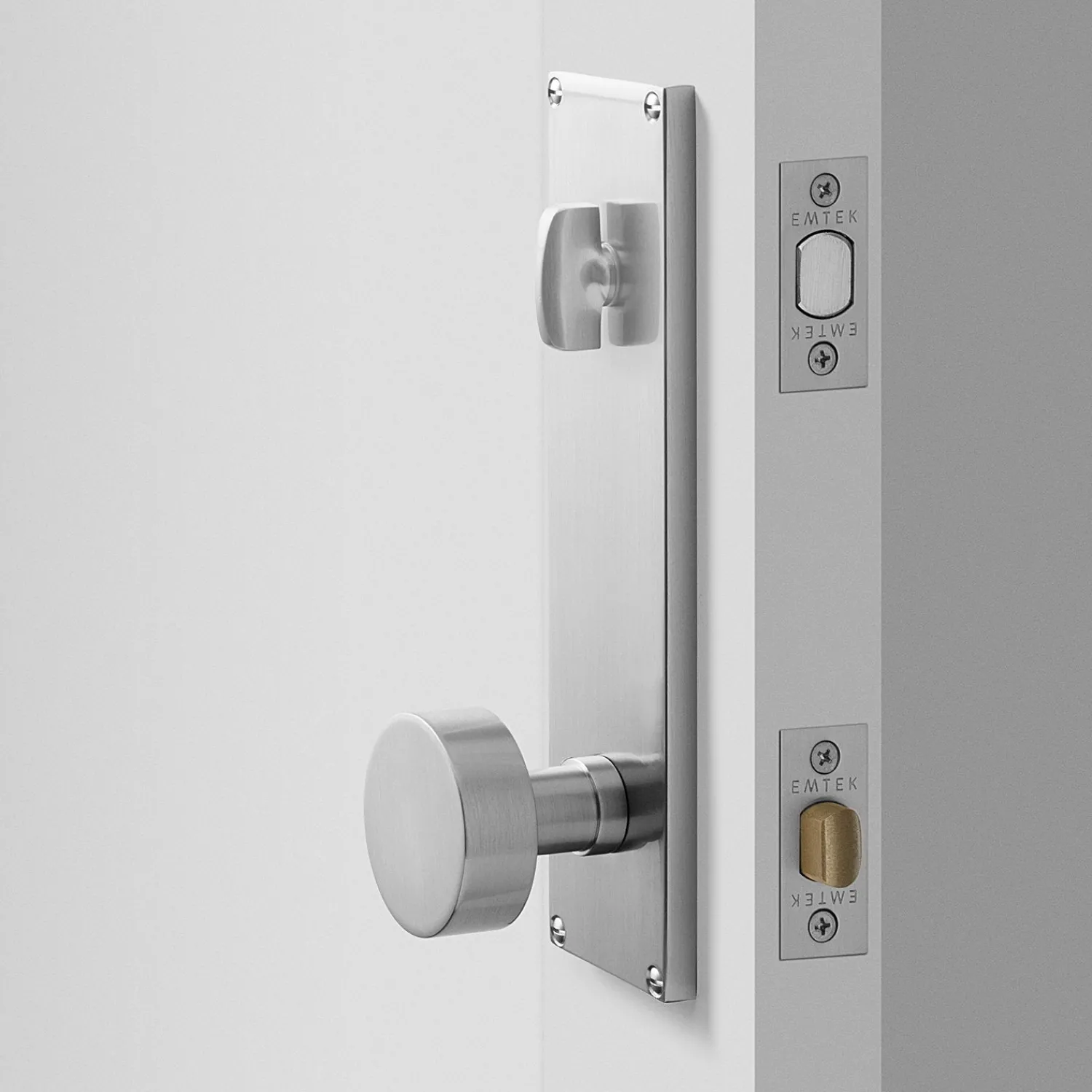 Schoolhouse Tate Door Set with Cylinder Knob - Satin Nickel Best