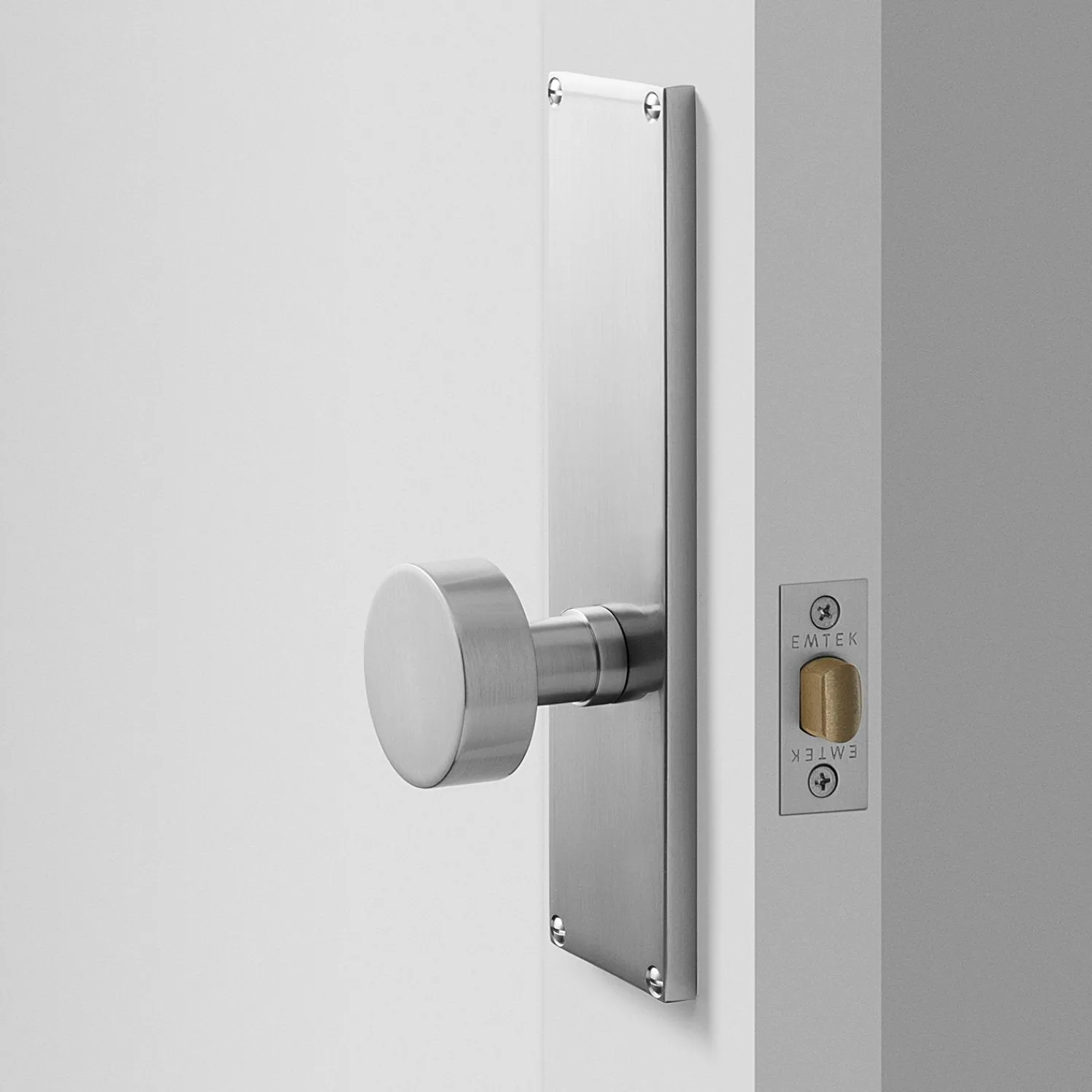 Schoolhouse Tate Door Set with Cylinder Knob - Satin Nickel Best