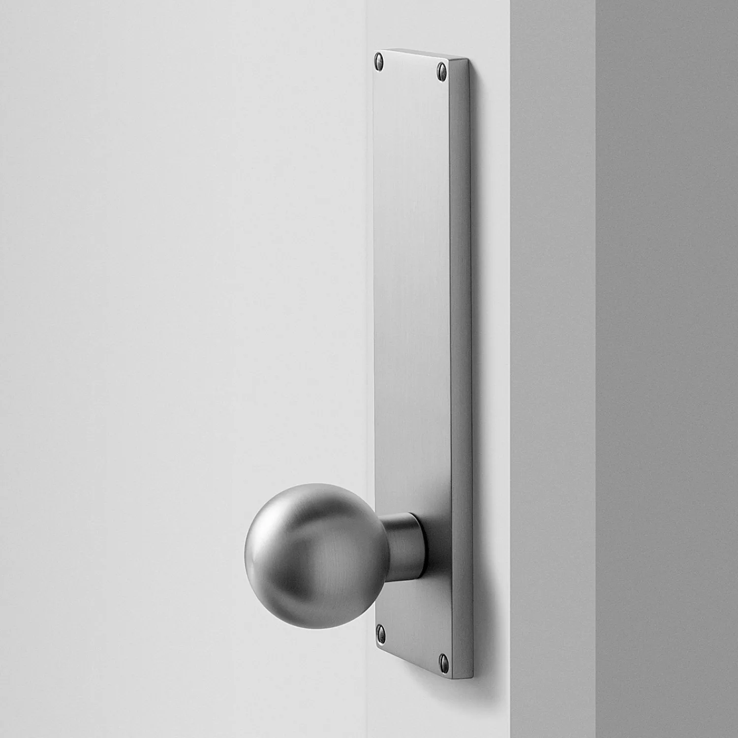 Schoolhouse Tate Door Set with Globe Knob - Satin Nickel Sale