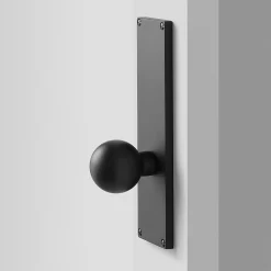 Schoolhouse Tate Door Set with Globe Knob - Flat Black Best