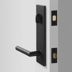 Schoolhouse Tate Door Set with Otto Lever - Flat Black Discount