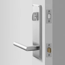 Schoolhouse Tate Door Set with Otto Lever - Satin Nickel Clearance