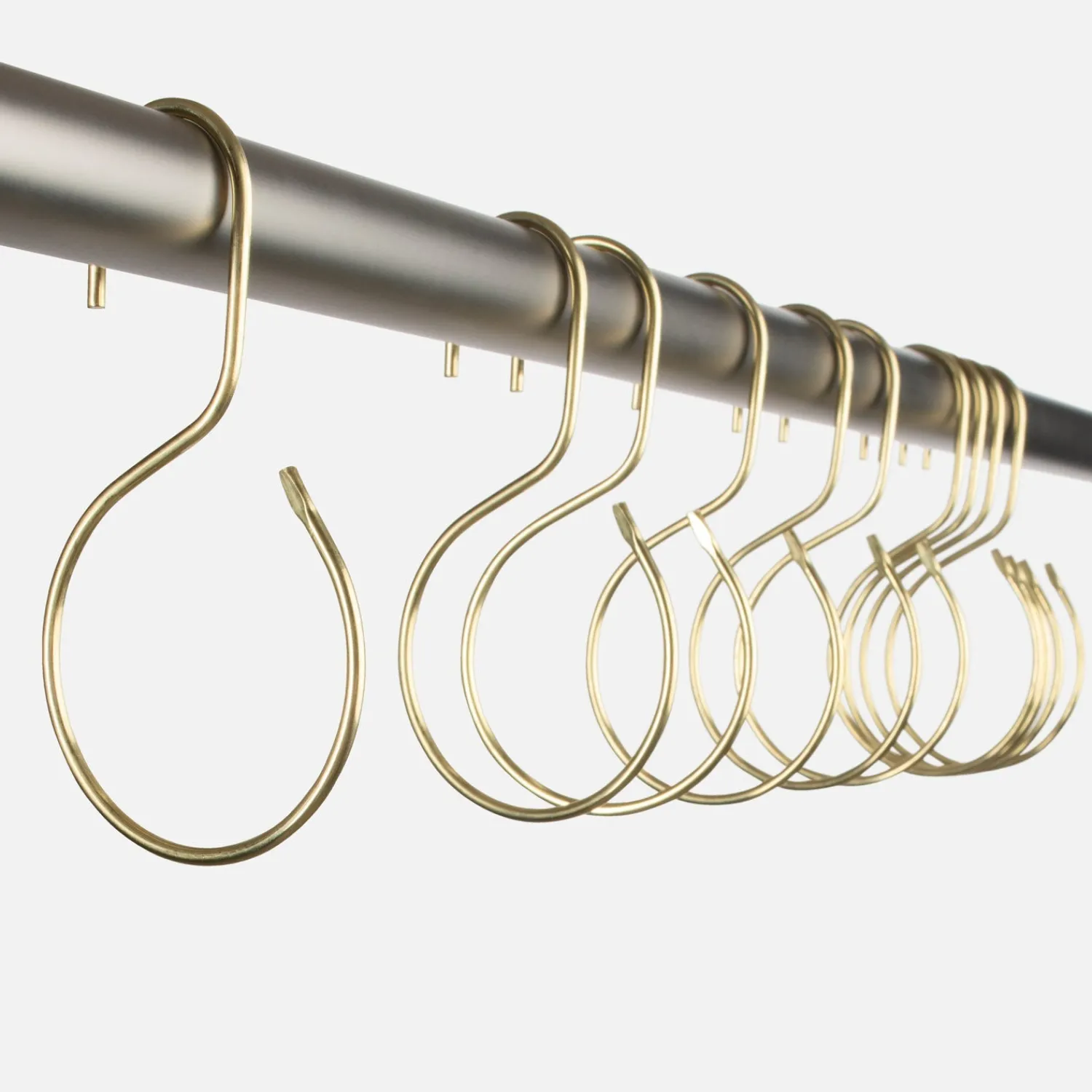 Schoolhouse Utility Shower Curtain Hooks, Set of 12 New
