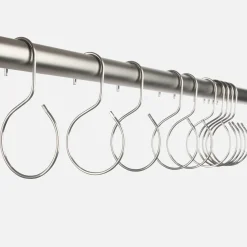 Schoolhouse Utility Shower Curtain Hooks, Set of 12 New