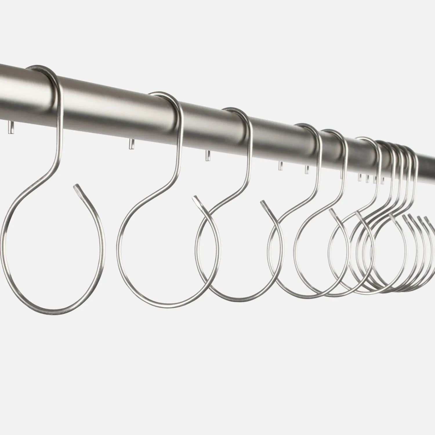 Schoolhouse Utility Shower Curtain Hooks, Set of 12 New