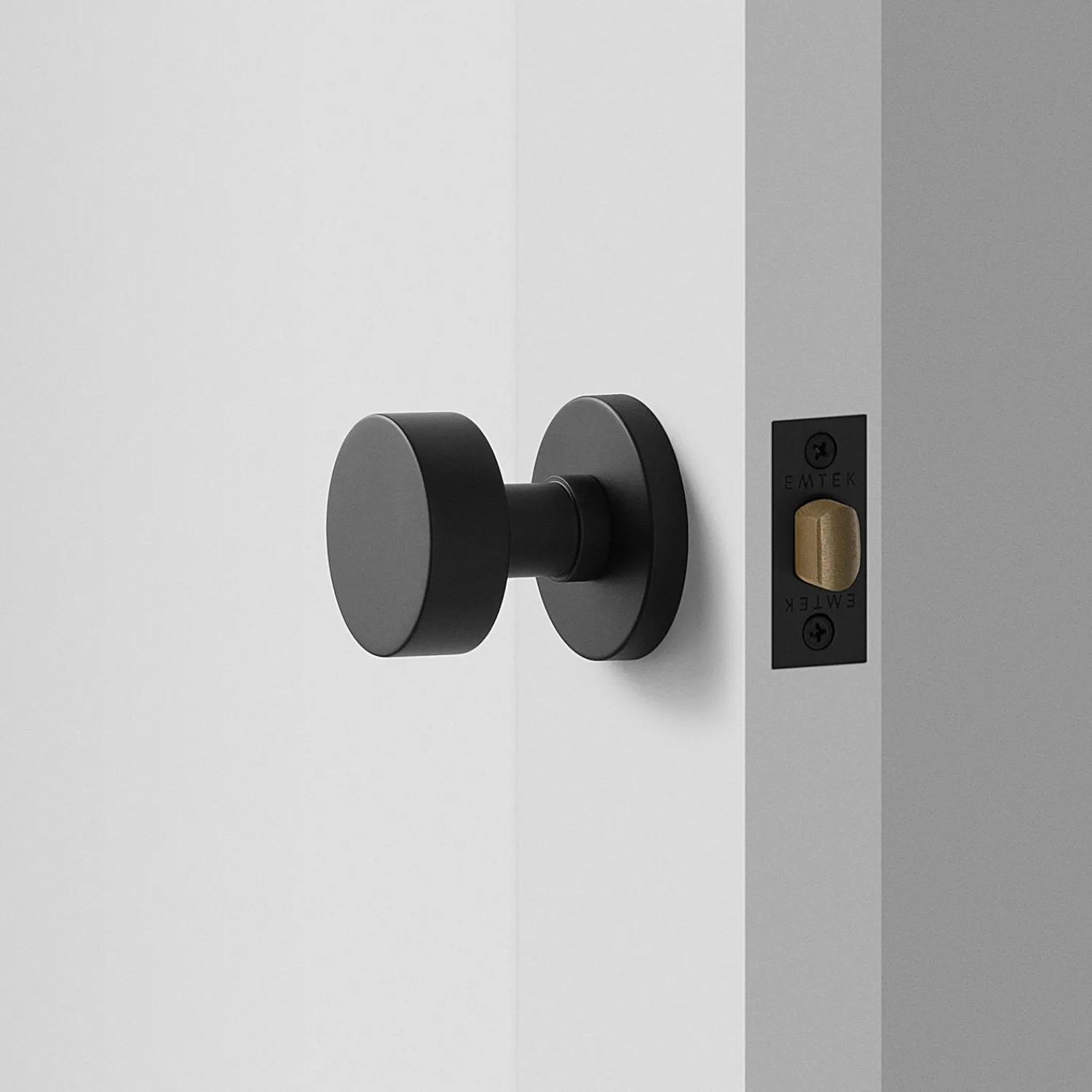 Schoolhouse York Door Set with Cylinder Knob - Flat Black Fashion