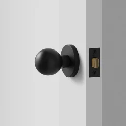 Schoolhouse York Door Set with Globe Knob - Flat Black Online