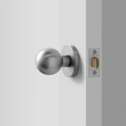 Schoolhouse York Door Set with Globe Knob - Satin Nickel New