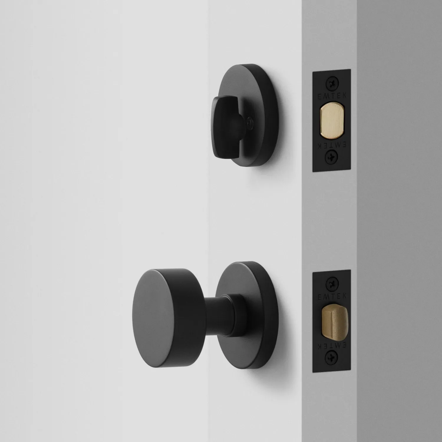 Schoolhouse York Doorset with Cylinder Knob + Deadbolt - Flat Black Fashion