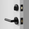 Schoolhouse York Doorset with Otto Lever + Deadbolt - Flat Black Clearance