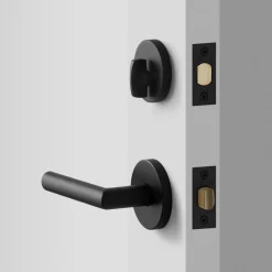 Schoolhouse York Doorset with Otto Lever + Deadbolt - Flat Black Clearance